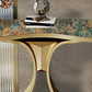 Glam Free Form Console Accent Table with Stainless Steel Bracket for Hall