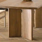 Mesa de comedor de madera rectangular Mesa de ceniza moderna en la naturaleza con 4 patas