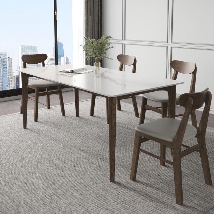 Modern 1/4/5/7 Pieces Furniture Stone Rectangle Dining Table Set in White Clearhalo 'Dining Room Sets' 'Dining Tables & Seating' 'dining_room_set' 'furn' 'furn_dining_room_set' 'Furniture' 'Kitchen & Dining Furniture' 1200x1200_f3f066f5-a903-43eb-ad43-7267e42a11b3