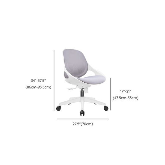 Silla de escritorio sin brazo silla de altura de asiento ajustable moderna con ruedas