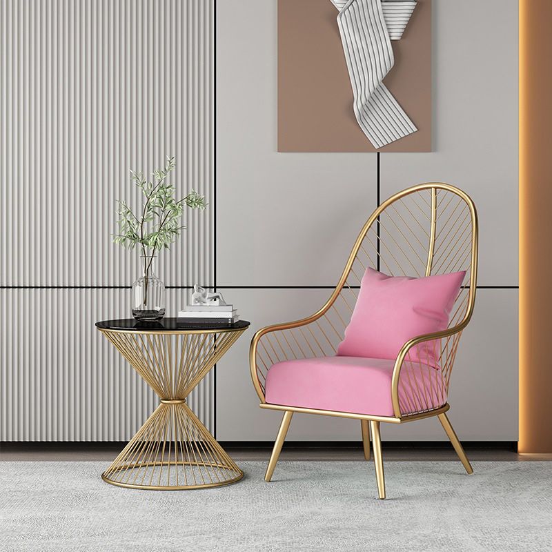 Glam Accent Chair Living Room Reclining Basic Four Legs Pillow Back Parsons Chair Clearhalo 'Accent Chairs' 'accent_chairs' 'Chairs & Seating' 'furn' 'furn_accent_chairs' 'Furniture' 'Living Room Furniture' 1200x1200_f3f13f4e-3973-4dfc-9f5b-2359bde8cb26