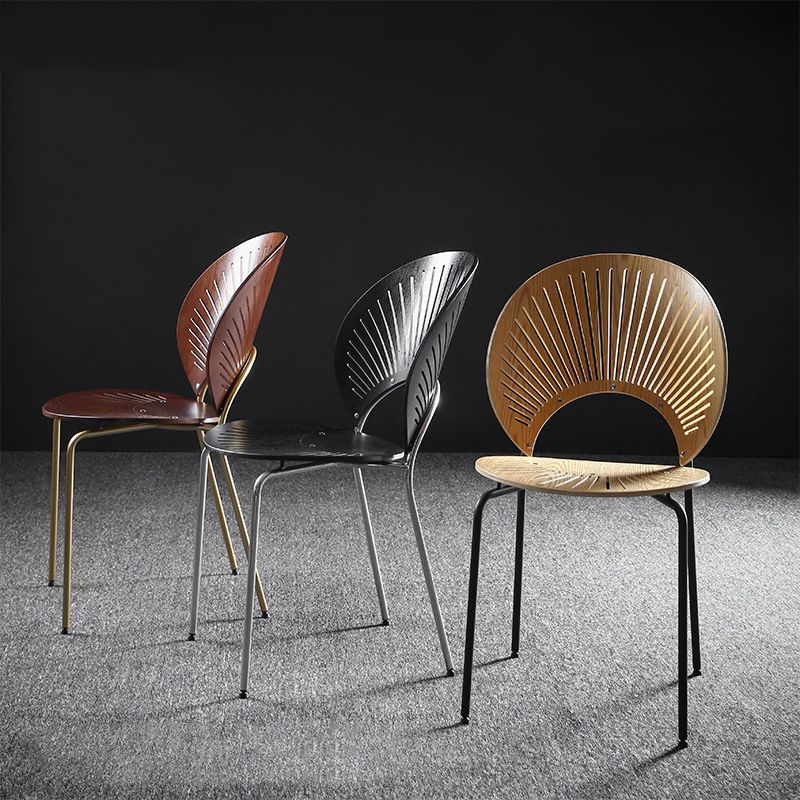 Metal Contemporary Kitchen Dining Side Chair Open Back Dining Chairs Clearhalo ' kitchen&dining_furn' 'Dining Chairs' 'Dining Tables & Seating' 'dining_chair' 'furn' 'furn_dining_chair' 'Furniture' 'furniture_dining_chair' 'Kitchen & Dining Furniture' 'kitchen' 1200x1200_f3f1a8d8-fe12-4f57-b527-c76131ff8395