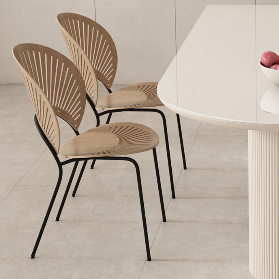 Slate and Metal Table Modern Minimalist Home White Dining Table