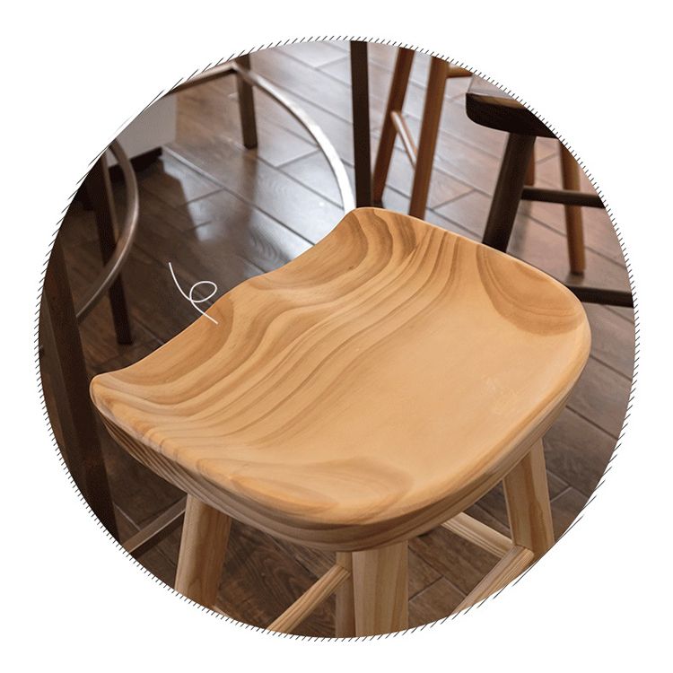 Living Room Modern Wood Barstool Wood 4 Legs Bar Stool with Pedal Clearhalo 'Bar Furniture' 'Bar Stools' 'bar_stools' 'furn' 'furn_bar_stools' 'Furniture' 'Kitchen & Dining Furniture' 1200x1200_f3f40a13-5e43-4ca4-a43b-bbf00f9f7480