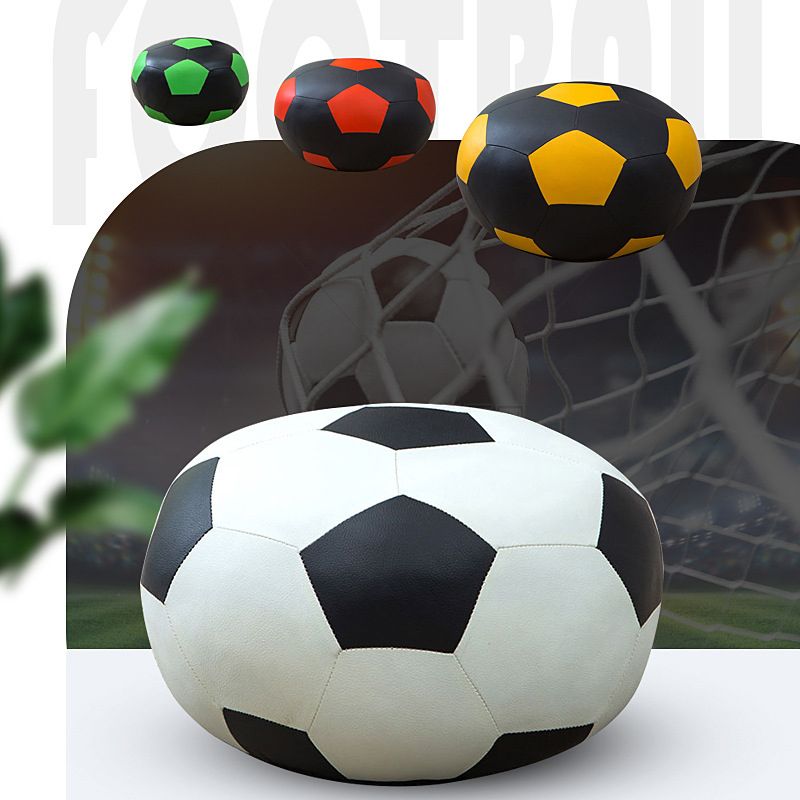 現代のプーフオットマンフェイクレザー布張りの球状オットマン