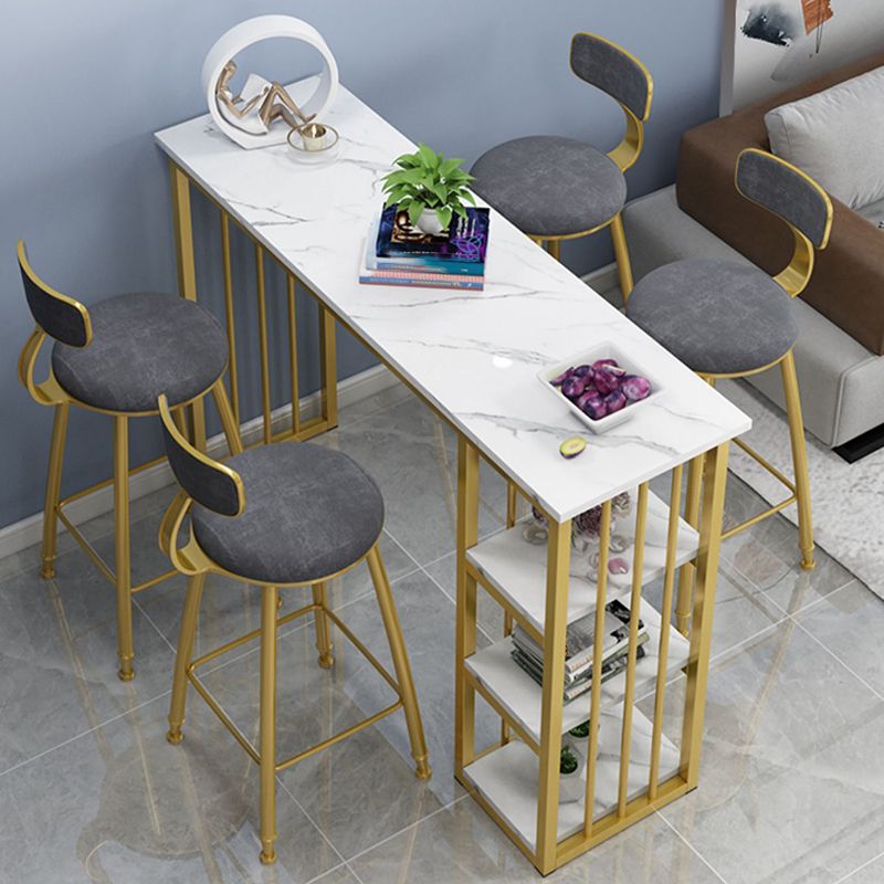 Glam Style Rectangle Wood Bar Height Pub Table for Living Room Clearhalo 'Bar Furniture' 'Bar Tables' 'bar_tables' 'furn' 'furn_bar_tables' 'Furniture' 'Kitchen & Dining Furniture' 1200x1200_f3f525f1-86cb-4698-8d81-cb4cf67f347b