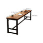 Mesa de bar de madera fabricada, mesa de pub moderna con estructura metálica para lugares pequeños