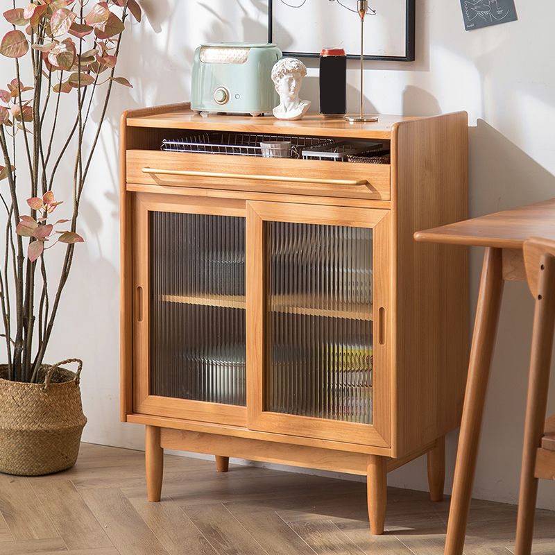 Wooden Home Sideboard Modern Rectangular Side Board with Sliding Door