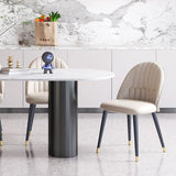 Sintered Stone Dining Table Modern White Top Table with Black Frame for Kitchen
