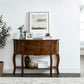 14 inch Wide Console Table Mid-Century Modern Half Moon Wood Accent Table