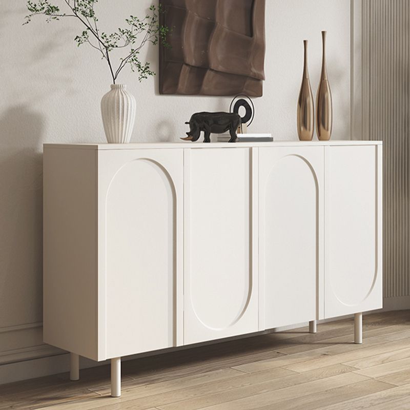 Table du buffet de porte de crédinza en bois blanc avec étagères réglables