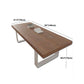Rectangle Double Pedestal Luxury Dining Table Fixed Table with Pine Solid Wood Clearhalo 'Dining Tables & Seating' 'Dining Tables' 'dining_table' 'furn' 'furn_dining_table' 'Furniture' 'furniture_dining_table' 'Kitchen & Dining Furniture' 'kitchen' 'kitchen_dining_table' 1200x1200_f3f6cb91-72fc-4176-ba0c-2b987cdb5f92