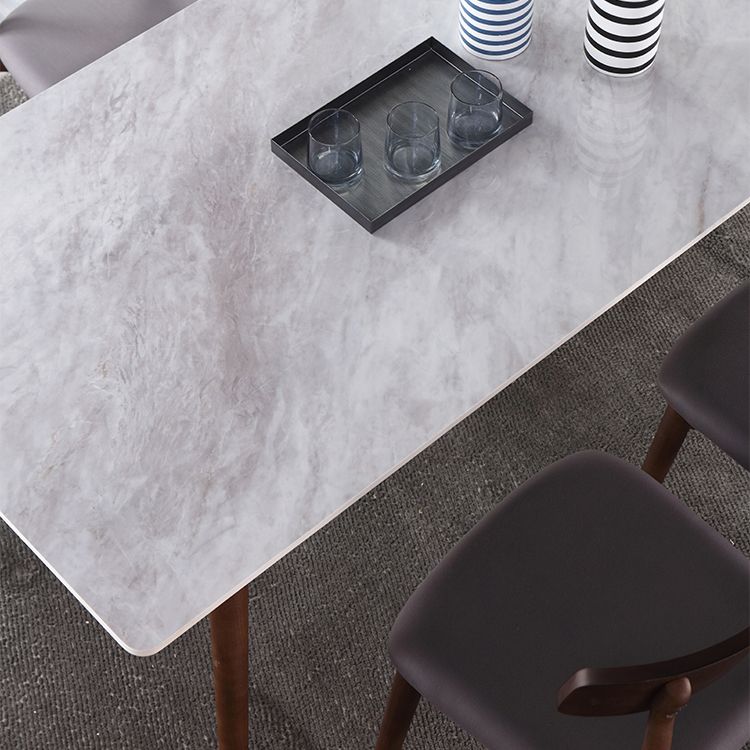 Minimalist Traditional Height Sintered Stone Dining Table Rectangle Dining Set For Home Clearhalo 'Dining Room Sets' 'Dining Tables & Seating' 'dining_room_set' 'furn' 'furn_dining_room_set' 'Furniture' 'furniture_dining_room_set' 'Kitchen & Dining Furniture' 'kitchen&dining_furn' 'kitchen' 1200x1200_f3f77d3a-071a-44af-a2a5-6709c46c1dc7