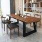 Pine Wood Top Dining Table Industrial Rectangle Table with Sled Base Clearhalo 'Dining Tables & Seating' 'Dining Tables' 'dining_table' 'furn' 'furn_dining_table' 'Furniture' 'Kitchen & Dining Furniture' 1200x1200_f3f84e4f-58a3-4cdd-82a9-a33fc5a79767