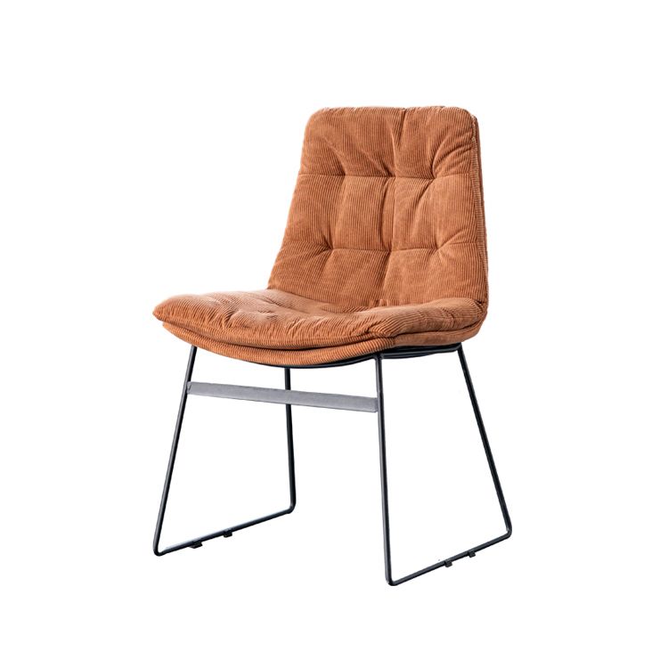 Nordic Upholstered Armless Dining Chairs Metal Legs Solid Back Chair for Home Use Clearhalo ' kitchen&dining_furn' 'Dining Chairs' 'Dining Tables & Seating' 'dining_chair' 'furn' 'furn_dining_chair' 'Furniture' 'furniture_dining_chair' 'Kitchen & Dining Furniture' 'kitchen' 1200x1200_f3f853e0-c63c-4952-9c84-b9f4ee66a1af