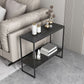 Rectangular Slate Top End Table Modern Shelf Included Side Table - 25.6" W