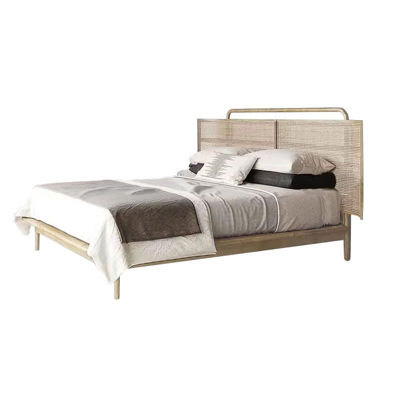 No Distressing Tropical Panel Bed Solid Wood Standard Bed with Headboard Clearhalo 'Bedroom Furniture' 'Beds' 'furn' 'furn_beds' 'Furniture' 1200x1200_f3fa7987-18b7-4000-a999-06c430290b34