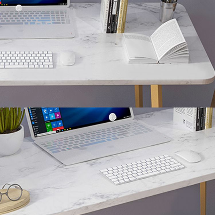 Glam Style Office Desk Artificial Marble Study Room and Office Writing Desk Clearhalo 'Furniture' 'furniture_office_desk' 'Office Desks' 'Office Furniture' 'office_desk' 1200x1200_f3faa469-3877-4082-8f21-c9e19f38a652