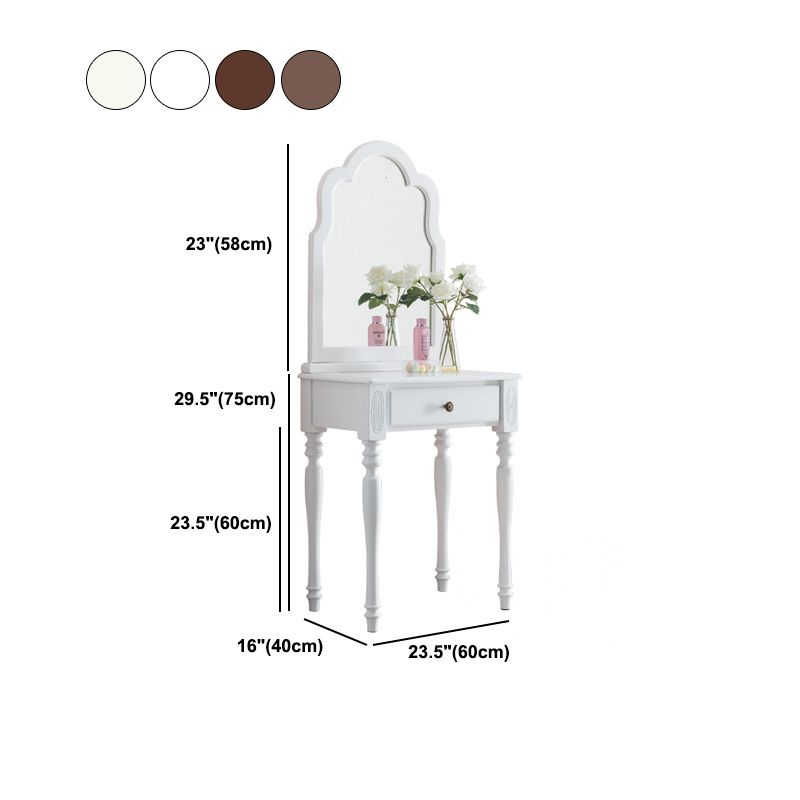 Rubberwood Bedroom Contemporary Storage Box 1 Drawers Vanity Desk