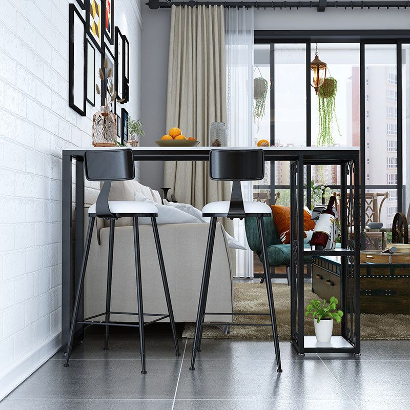 Industrial Style Bar Table Stone Top 42-inch Height Pub Table for Living Room Clearhalo 'Bar Furniture' 'Bar Tables' 'bar_tables' 'furn' 'furn_bar_tables' 'Furniture' 'furniture_bar_tables' 'Kitchen & Dining Furniture' 1200x1200_f3fbf627-4104-4380-9d4a-39a0368135d7