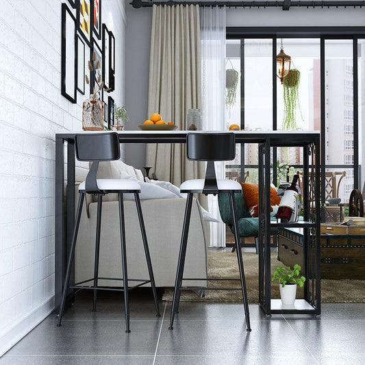 Industrial Style Bar Table Stone Top 42-inch Height Pub Table for Living Room Clearhalo 'Bar Furniture' 'Bar Tables' 'bar_tables' 'furn' 'furn_bar_tables' 'Furniture' 'furniture_bar_tables' 'Kitchen & Dining Furniture' 1200x1200_f3fbf627-4104-4380-9d4a-39a0368135d7