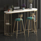 Glam Iron Bar Table Faux Marble Oval Top 41.3"H Bistro Table with Storage Clearhalo 'Bar Furniture' 'Bar Tables' 'bar_tables' 'furn' 'furn_bar_tables' 'Furniture' 'furniture_bar_tables' 'Kitchen & Dining Furniture' 'kitchen&dining_furn' 'kitchen' 1200x1200_f3fc043e-c93c-4ae1-89cc-7c138e50c823