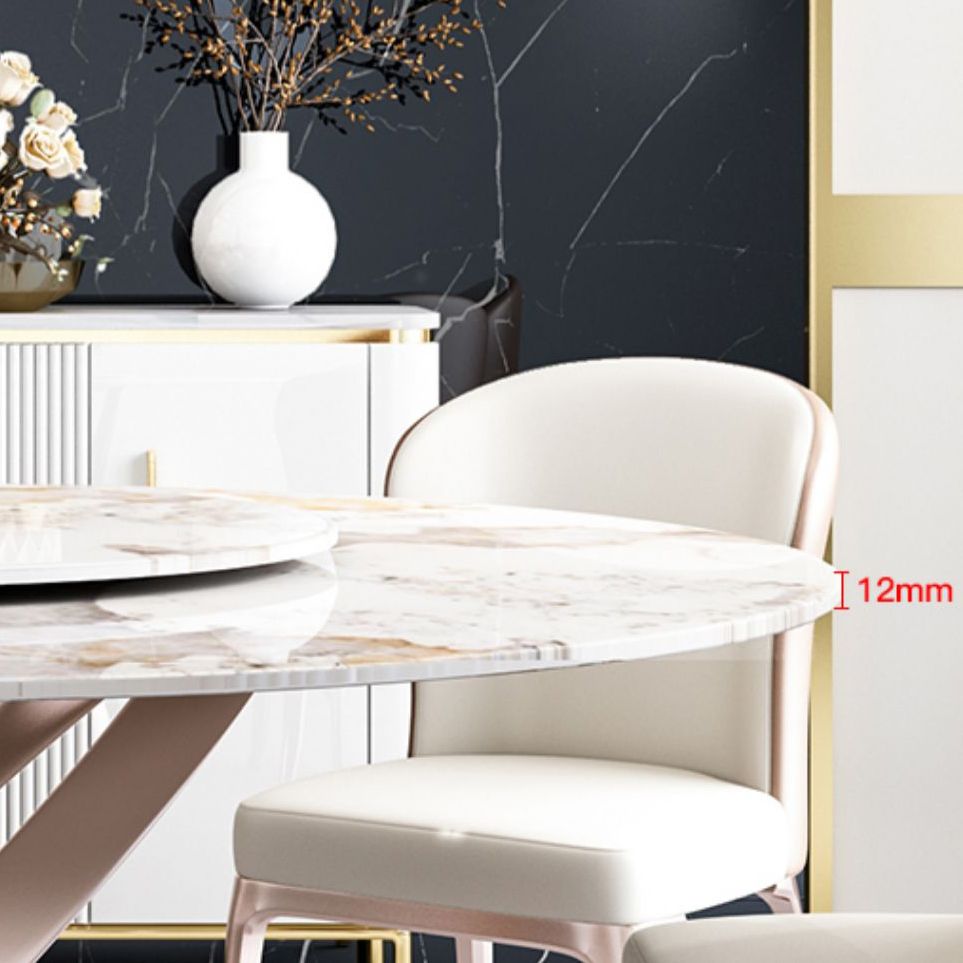 Sintered Stone Dining Table Set 1/4/5/7 Pcs Round Dining Table and Upholstered Chairs Clearhalo 'Dining Room Sets' 'Dining Tables & Seating' 'dining_room_set' 'furn' 'furn_dining_room_set' 'Furniture' 'Kitchen & Dining Furniture' 1200x1200_f3fd0459-47c7-496b-afa1-3e2fbae80a51