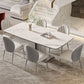 Contemporary 1/4/5/7 Pieces Dining Set Metal Dining Table Set Clearhalo 'Dining Room Sets' 'Dining Tables & Seating' 'dining_room_set' 'furn' 'furn_dining_room_set' 'Furniture' 'furniture_dining_room_set' 'Kitchen & Dining Furniture' 1200x1200_f3fd133f-8b2d-41c1-8b2b-1dc65725129f