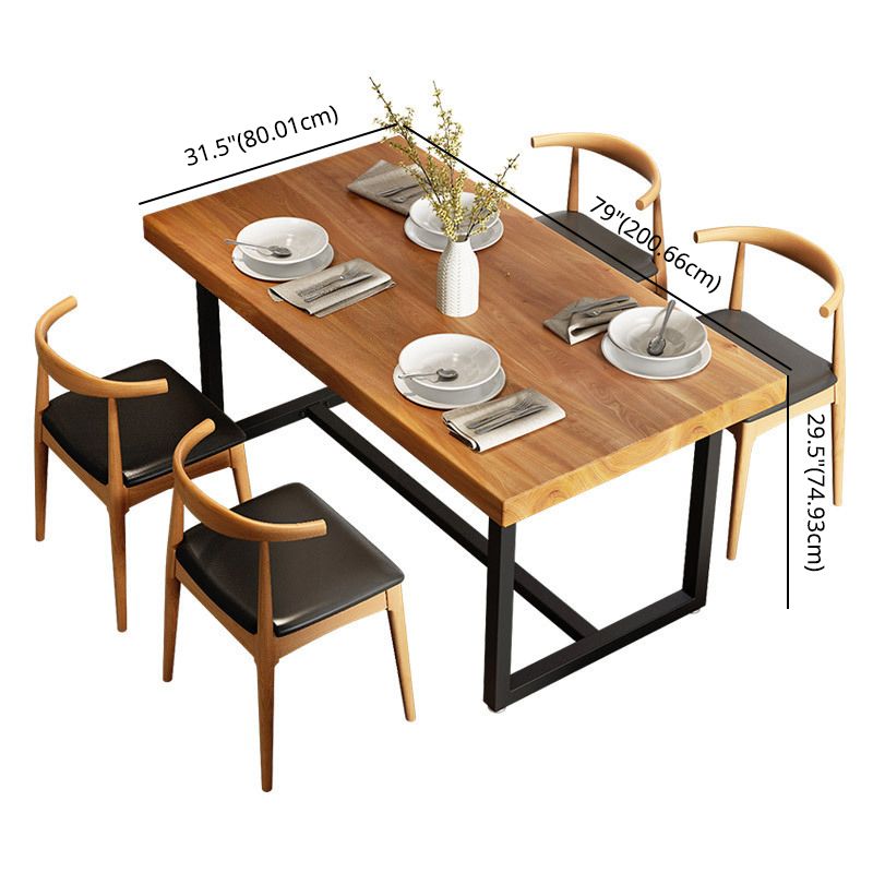 Industrial Style Solid Wood Top Dining Room Set with 4 Legs Table Dining Table Furniture for Home Clearhalo 'Dining Room Sets' 'Dining Tables & Seating' 'dining_room_set' 'furn' 'furn_dining_room_set' 'Furniture' 'furniture_dining_room_set' 'Kitchen & Dining Furniture' 'kitchen&dining_furn' 'kitchen' 1200x1200_f3fdc2c3-2d03-4a22-83d6-b0cbfa7862cc