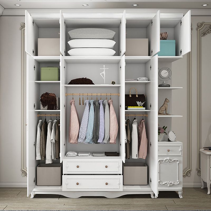 Bedroom Hinged Door Storage Cabinet Manufactured Wood French Country Cabinet with Drawers Clearhalo 'Armoires & Wardrobes' 'armoires_wardrobes' 'Bedroom Furniture' 'furn' 'furn_armoires_wardrobes' 'Furniture' 1200x1200_f3fdcbe8-443d-4ae8-9ea6-c049a5c064f9