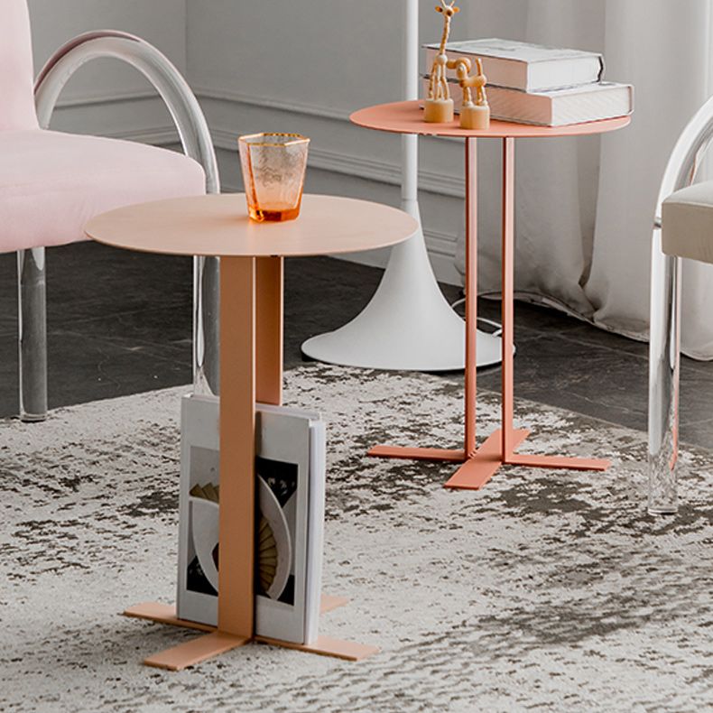 19.7" Tall Pedestal End Table Mid-Century Metal Round Side End Table Clearhalo 'Coffee & Accent Tables' 'End & Side Tables' 'end_side_tables' 'furn' 'furn_end_side_tables' 'Furniture' 'Living Room Furniture' 1200x1200_f3fe8688-ba81-44e9-8da0-8edb0cc229ba