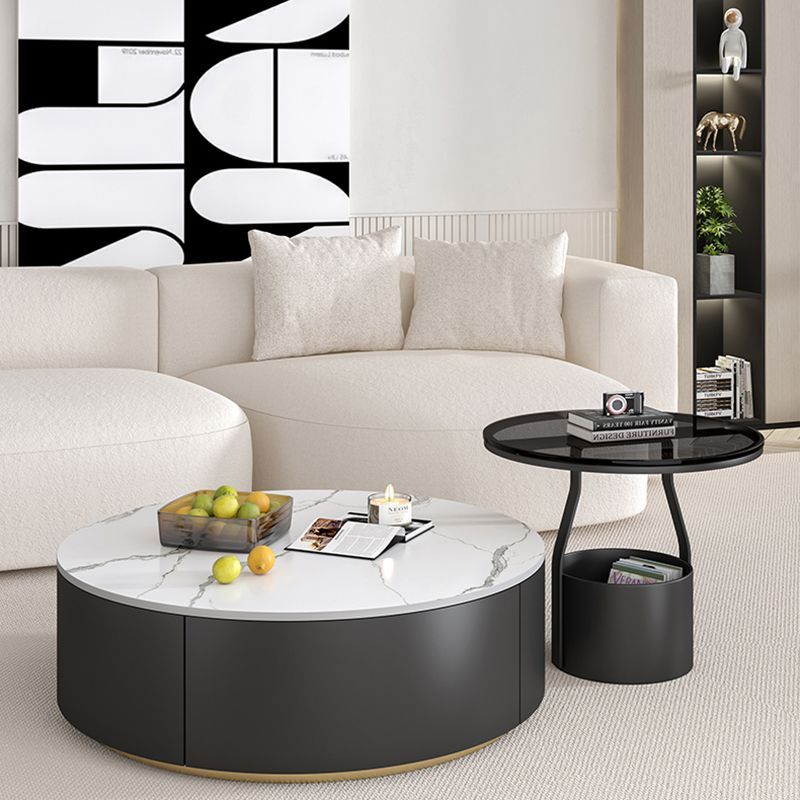 19.7" Storage Round Side Table Metal Drum Sofa Side Accent Table Clearhalo 'Coffee & Accent Tables' 'End & Side Tables' 'end_side_tables' 'furn' 'furn_end_side_tables' 'Furniture' 'Living Room Furniture' 1200x1200_f3ffde5a-ac5e-44bd-802a-c429360453fb