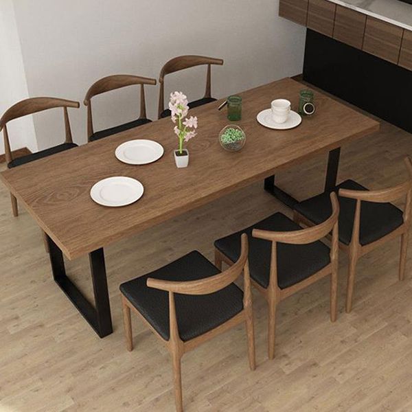 Industrial Dining Table with Brown Pine Rectangle Dining Table for Kitchen without Chair Clearhalo 'Dining Tables & Seating' 'Dining Tables' 'dining_table' 'furn' 'furn_dining_table' 'Furniture' 'Kitchen & Dining Furniture' 1200x1200_f401ae19-6107-4442-85e8-caf350d1624c