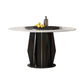 Modern Round Dining Table Sintered Stone Table with Wood Leg for Home