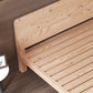 Scandinavian Full Panel Bed Natural Platform Bed with 2 Storage Drawers
