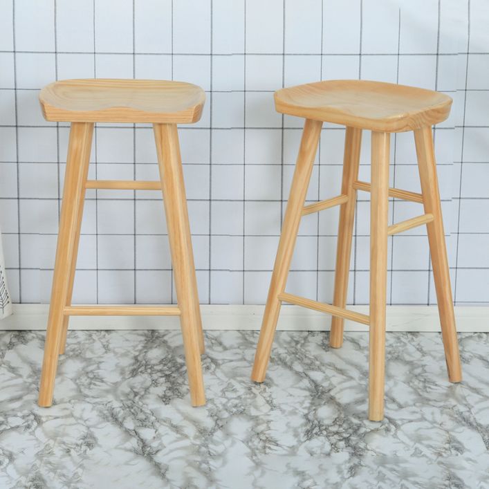 Modern Solid Wood Counter Stools Backless Contoured Seat Bar Stool for Shop Clearhalo 'Bar Furniture' 'Bar Stools' 'bar_stools' 'furn' 'furn_bar_stools' 'Furniture' 'Kitchen & Dining Furniture' 1200x1200_f40696e0-2c7a-4677-a4e7-598562748c37