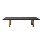 Glam 15.7" H Rectangle Slate Coffee Table Steel 2 Legs Cocktail Table