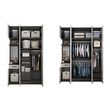 Modern Solid Wood Wardrobe for Home High Gloss White Cabinet