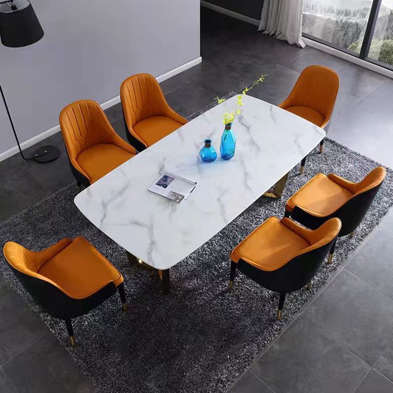 Glam -gestoffeerde eetkamerstoelen faux lederen keuken eetstoel met houten benen