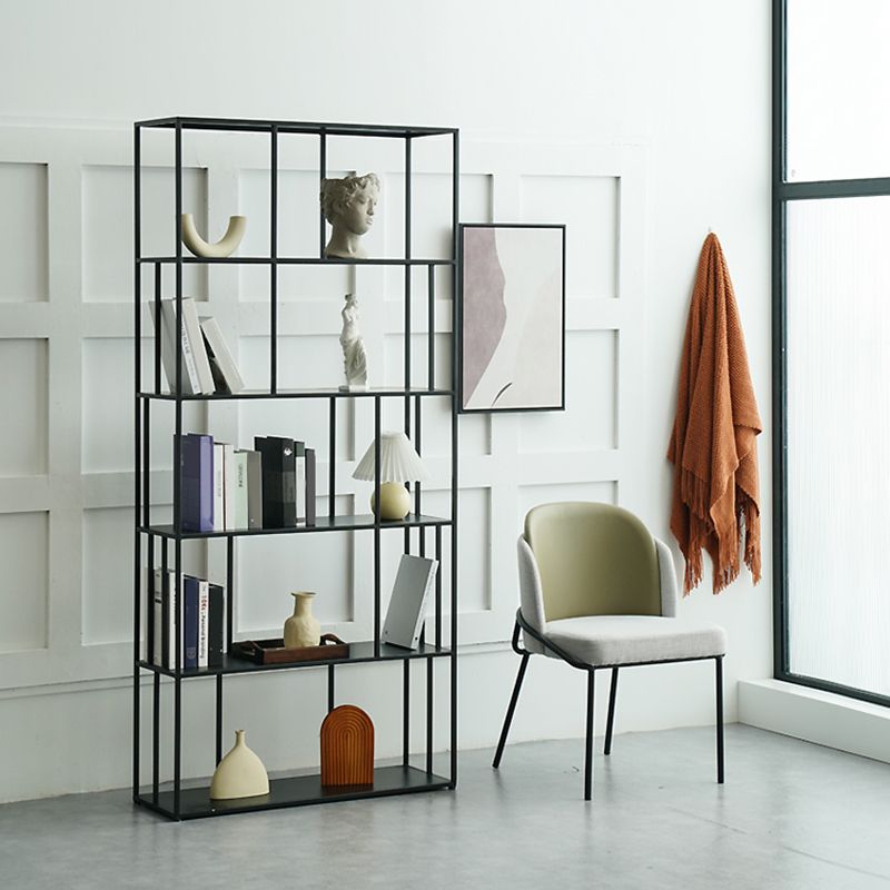Modern Style Open Back Bookshelf Standard Metal Bookcase with Shelves Clearhalo 'Bookcases' 'furn' 'furn_bookcases' 'Furniture' 'Office Furniture' 1200x1200_f40af371-7e5f-4260-bf6e-782f45555e51