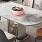 Stone Tabletop Round Extendable Dining Table in White with Storage Clearhalo 'Dining Tables & Seating' 'Dining Tables' 'dining_table' 'furn' 'furn_dining_table' 'Furniture' 'Kitchen & Dining Furniture' 1200x1200_f40deb7b-6eba-45d7-a6e9-578151bc02b7