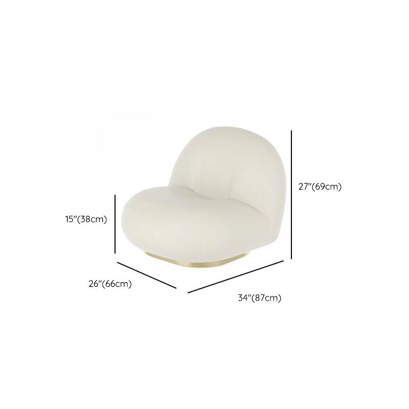 Divano curvo in pelle finta glam semplice divano irregolare in bianco di 27,6 "h