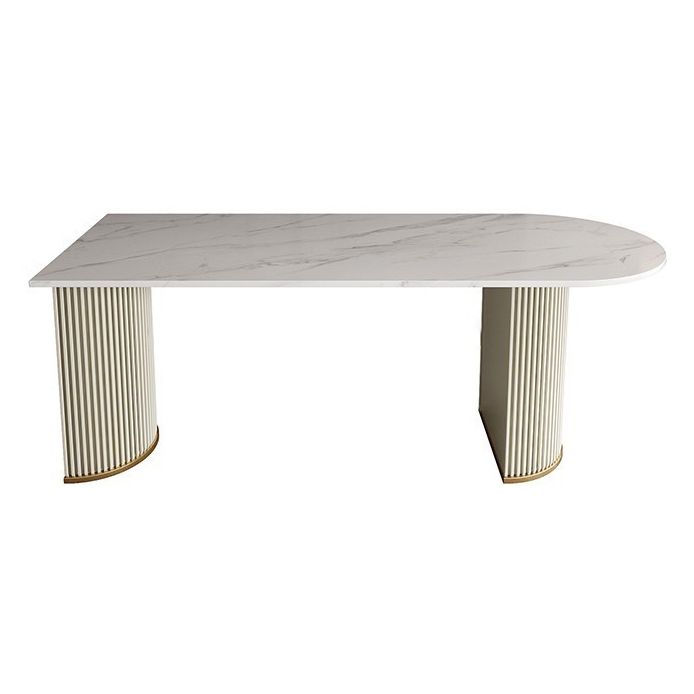 Traditional Luxury Dining Table Sintered Stone Table for Kitchen Clearhalo 'Dining Tables & Seating' 'Dining Tables' 'dining_table' 'furn' 'furn_dining_table' 'Furniture' 'Kitchen & Dining Furniture' 1200x1200_f40f9e13-7650-46a5-a364-8780b3d7fd9b