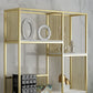 Glam Metal Bookshelf Etagere Shelf Bookcase for Study Room 11.8" W