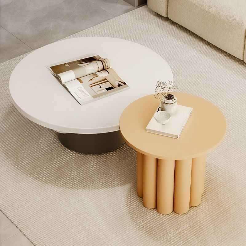Contemporary Cocktail Table Round Pedestal Wood Coffee Cocktail Table Clearhalo 'Coffee & Accent Tables' 'Coffee Tables' 'coffee_tables' 'furn' 'furn_coffee_tables' 'Furniture' 'Living Room Furniture' 1200x1200_f4142d0d-0f94-4b66-a742-de531076ddae