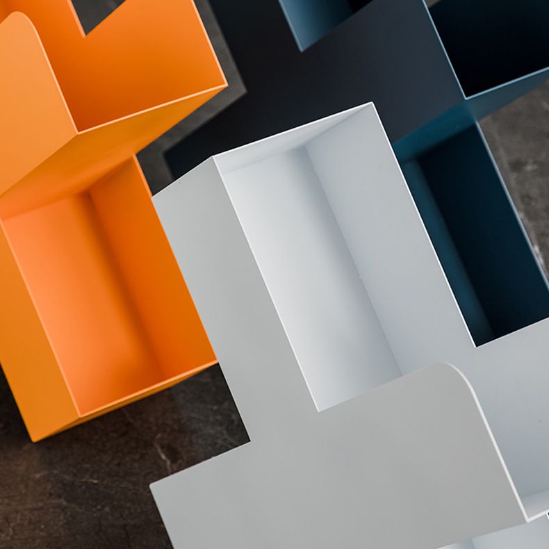 Mid-Century X-base End Table Metal Geometric Side End Snack Table