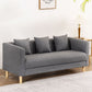 Faux Leather 3-seater  Sofa Tuxedo Arm Stain Resistant 23.62" Wide