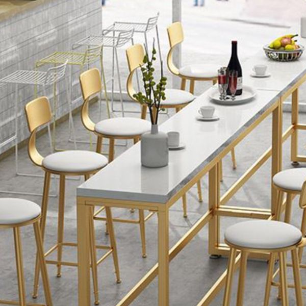 Juego de mesa de pub con reposapiés rectangular Glam 1/2/3/4/6 piezas Juego de bistró de cafetería blanca