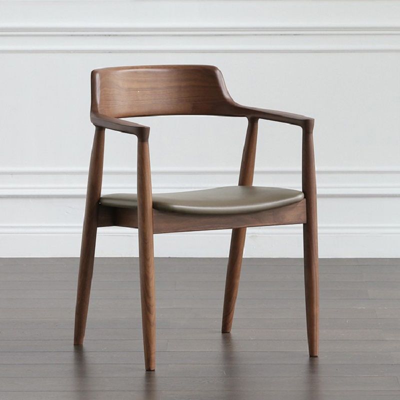 Nordic Style Arm Chair Wood Open Back Dining Side Chair with Upholstered Clearhalo 'Dining Chairs' 'Dining Tables & Seating' 'dining_chair' 'furn' 'furn_dining_chair' 'Furniture' 'furniture_dining_chair' 'Kitchen & Dining Furniture' 1200x1200_f4174db9-d52a-493f-8d83-4a107f1b2b9d