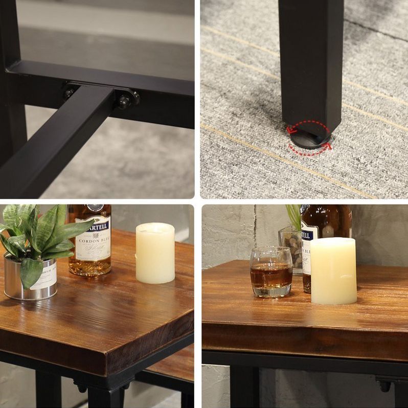 Industrial 1/2/3/5 Pieces Square Bar Table Set Solid Wood Bistro Set Clearhalo 'Bar Furniture' 'furn' 'furn_home_bar_bar_sets' 'Furniture' 'Home Bars & Bar Sets' 'home_bar_bar_sets' 'Kitchen & Dining Furniture' 1200x1200_f419043f-18a7-4a85-8185-3e08c9a77514